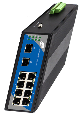 Gigabit 8-Port Smart SFP Switch Industrial Ring Loop Gerenciado 8 POE e 2 SFP