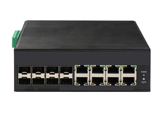 Interruptor controlado industrial da fibra de SFP com ethernet completos do ponto de entrada do gigabit 8 e 8 portos de SFP