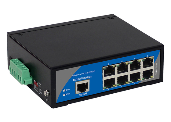 9 trilho do RUÍDO do caso de 100M Industrial Ethernet Switch IP40/montagem de alumínio portuários da parede