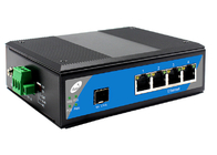 Industrial Din Rail SFP Fiber Switch 1 slot SFP e 4 portas Ethernet