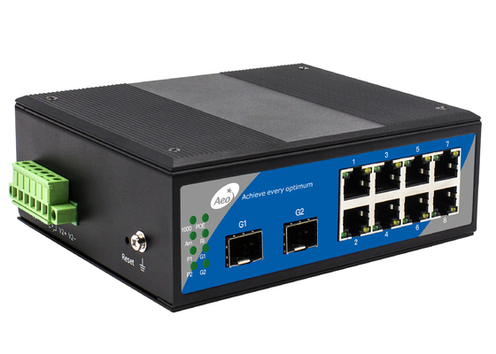 240V Power Over POE Ethernet Switch 2 portas de fibra e 8 portas POE