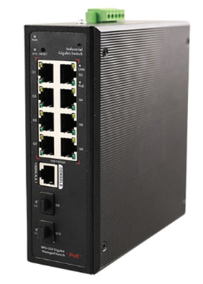 Industrial BT PoE L2 Managed Switch 10 Port Full Gigabit Dual DC Power Input