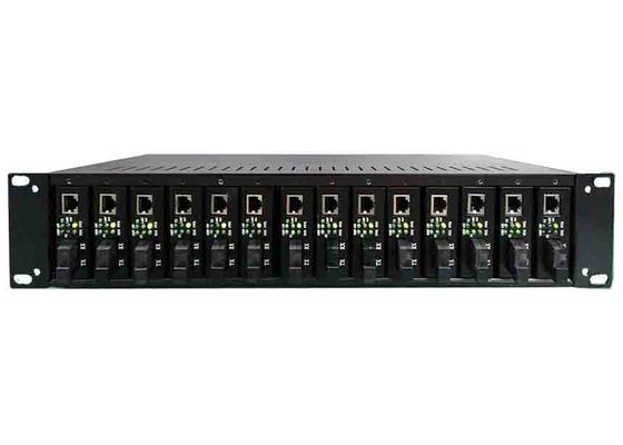 O chassi 2U 14 do conversor dos meios da montagem em rack do FCC entalha