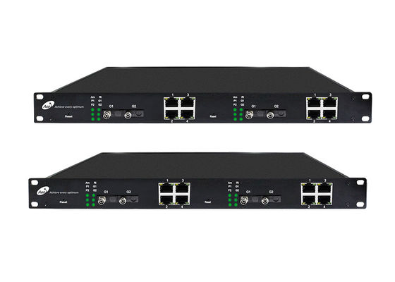 A fibra ótica controlada aos ethernet comuta 4 8 portas ethernet óticas