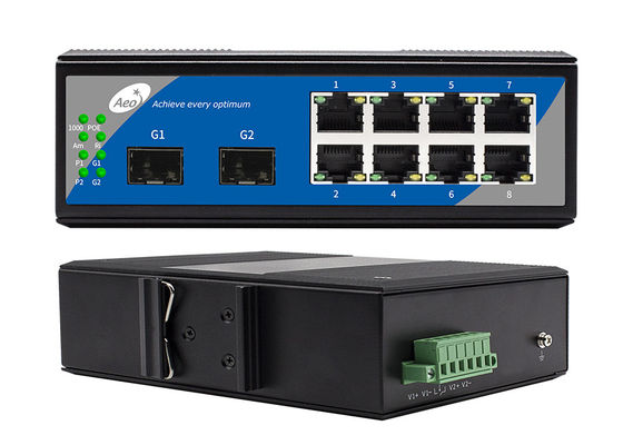 O interruptor portuário de 8 Gigabit Ethernet com SFP 1310/1550nm controlou 2 8 do ponto de entrada portas ethernet de SFP e