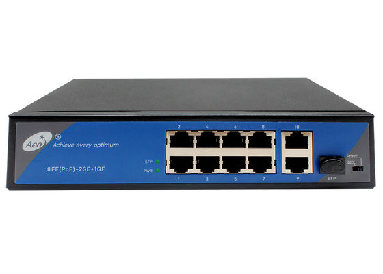 Interruptor portuário do ponto de entrada 8 do prolongamento 250m 10/100M do IPC com Uplink da fibra