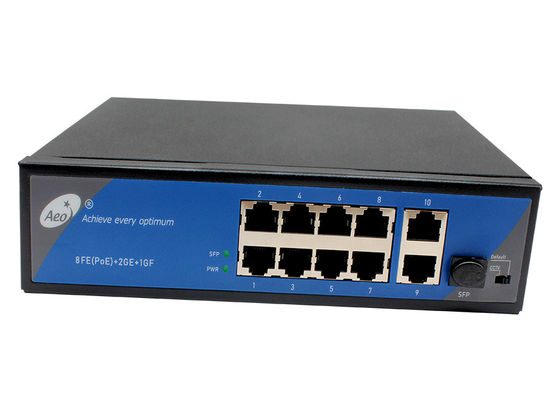 IP40 Ethernet Fiber Switch Industrial 1 Gigabit SFP e 2 Gigabit Uplink Ports e 8 10/100M POE