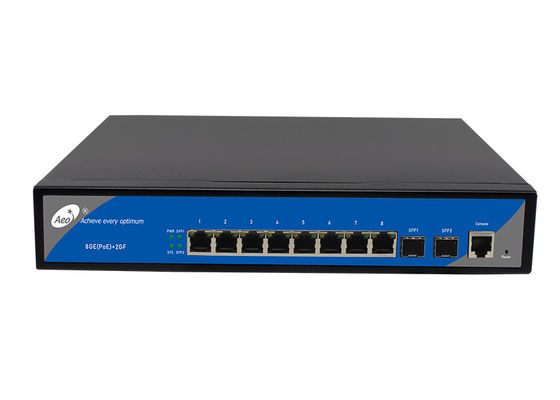 O ponto de entrada IP30 8 portuário controlou o interruptor um ponto de entrada de 8 gigabits porto de SFP de 2 gigabits