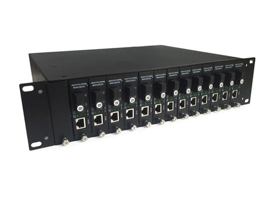 19" chassi do conversor dos meios da montagem em rack, 14 chassis do conversor dos meios do entalhe