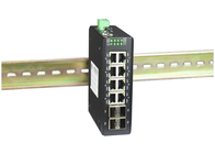 Portos industriais de Ring Ethernet Fiber Switch 8GE UTP+4 SFP do trilho de guia