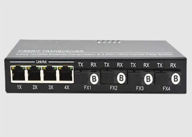 Auto interruptor da fibra dos ethernet de MDI com 4 ethernet 10/100TX + 4 portos da fibra 100FX