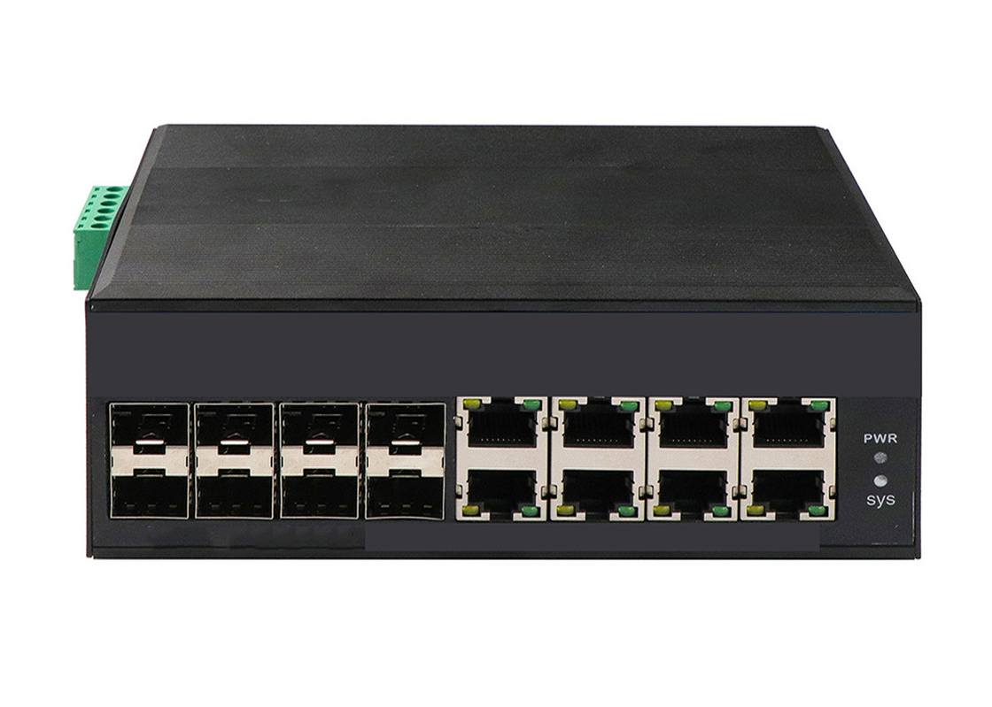 Interruptor controlado industrial da fibra de SFP com ethernet completos do ponto de entrada do gigabit 8 e 8 portos de SFP