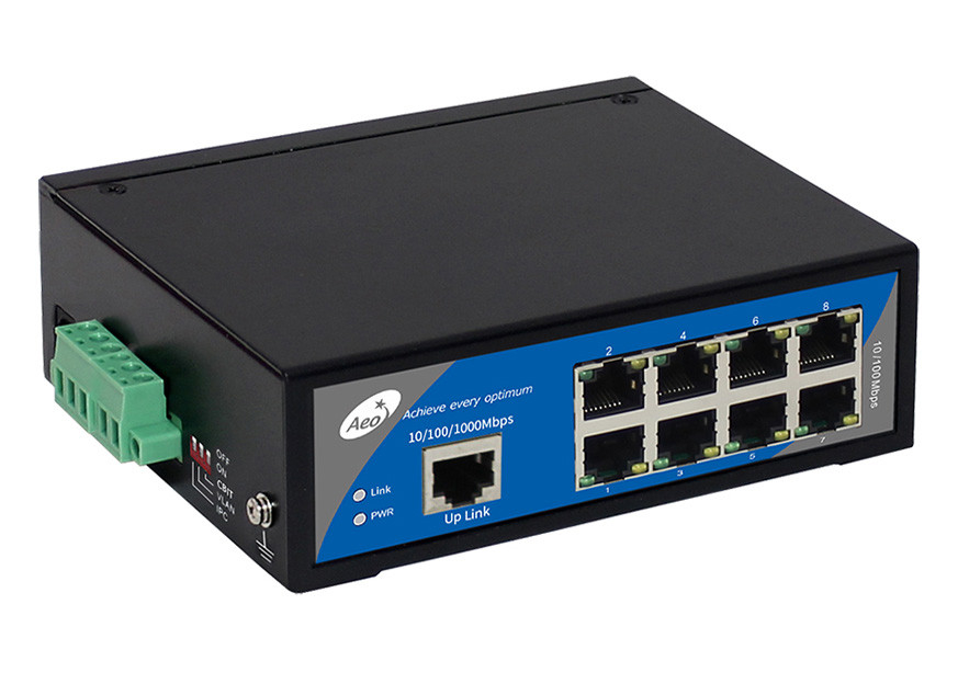 8 industriais interruptor portuário do ponto de entrada com porto do ponto de entrada de 8x100M + porto do Uplink de 1x100Mbps RJ45
