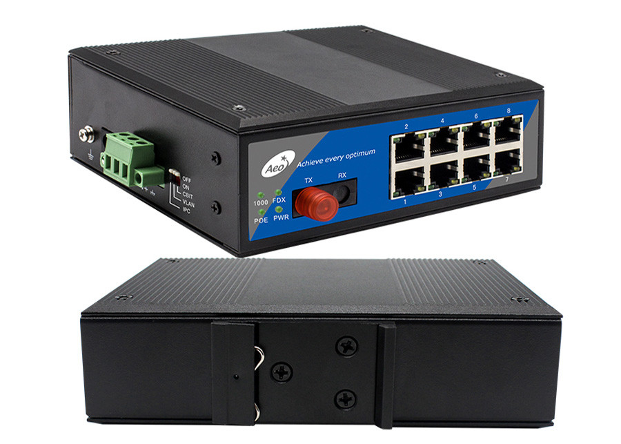 8 industriais interruptor portuário do ponto de entrada com 8 10/100/1000T ponto de entrada + 1 interruptor dos ethernet 1000Base-X
