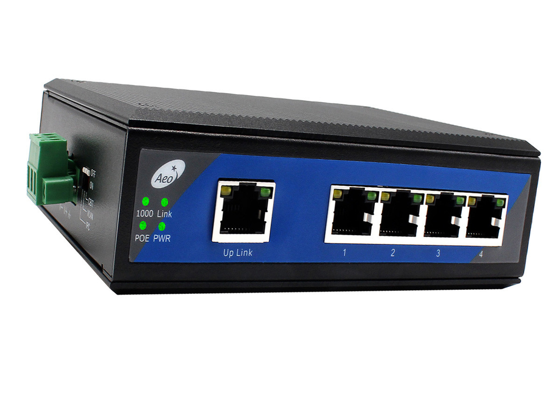 Industrial 4 Port POE Switch com 1 10/100/1000Mbps Uplink Port