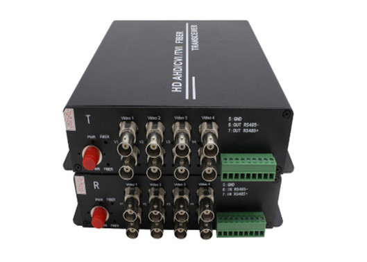 1080P AHD/CVI/TVI Video Fiber Converter 8ch 1080P BNC Video com Rs485 dados