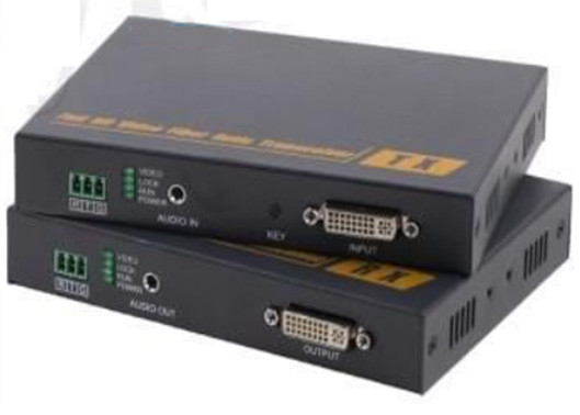 DVI para conversor de fibra óptica de áudio DVI KVM Extensor de fibra óptica com controle KVM