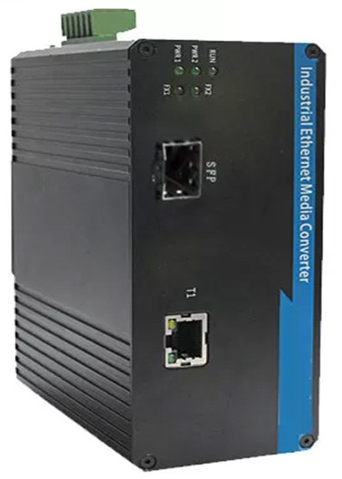 Comutador de fibra industrial SFP 1 porta 100BASE SFP + 1 porta 10 / 100BASE-T