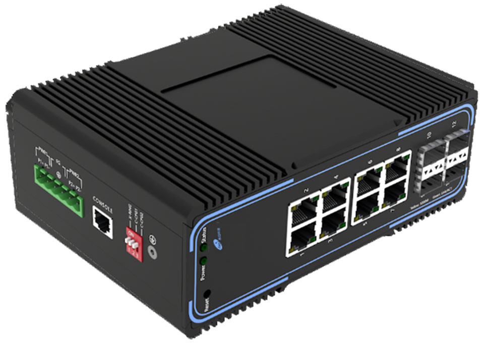 Interruptor controlado portuário do gigabit 8 com os 4 entalhes de SFP e as 8 portas ethernet