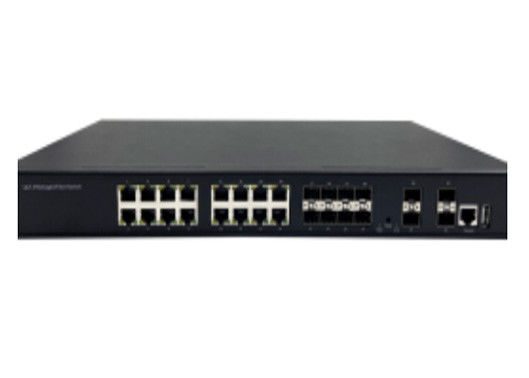 Switch Ethernet de fibra gerenciado 10G com 4 portas SFP + 1G / 10G e 16 Ethernet de 1000 Mbps + 8 portas SFP de 1000 Mbps