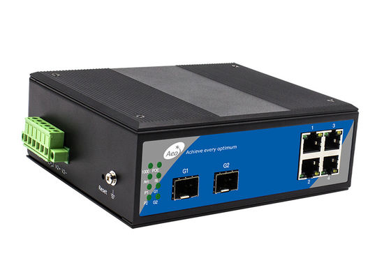 portos do ponto de entrada 2 SFP do interruptor 4 de 10/100/1000M Unmanaged Industrial Ethernet